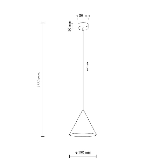 Lampada cono a sospensione beige 19cm